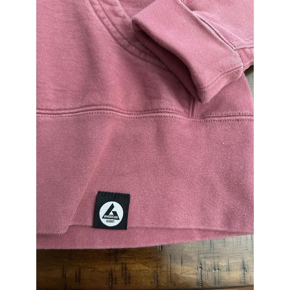 American Giant Hoodie Sweatshirt Womens Medium Vintage Wash Pink Pockets #HR-6‎ - Picture 3 of 9